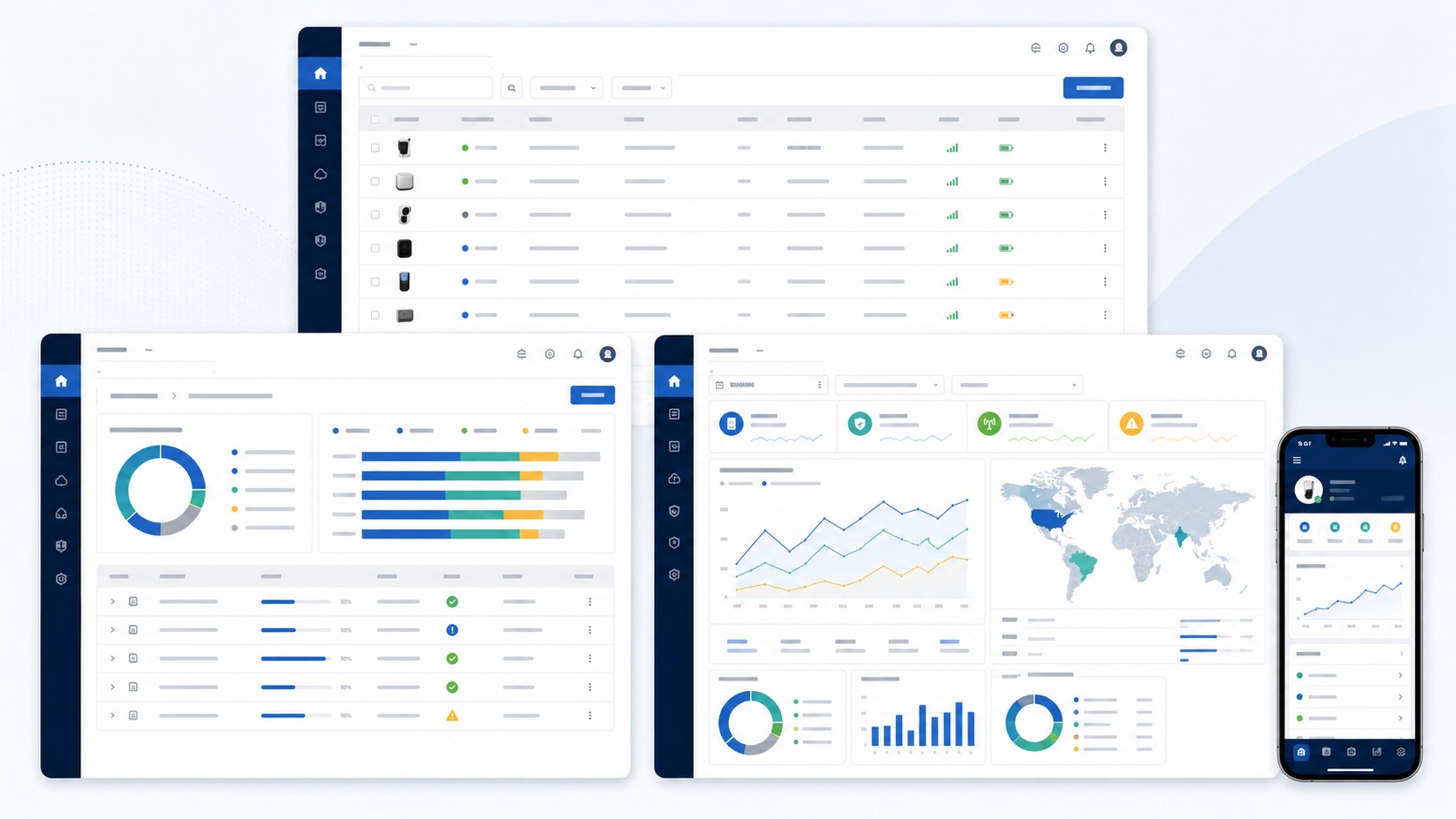 Realtek Connect+ platform surfaces showing device onboarding, OTA rollout, and fleet insights dashboards